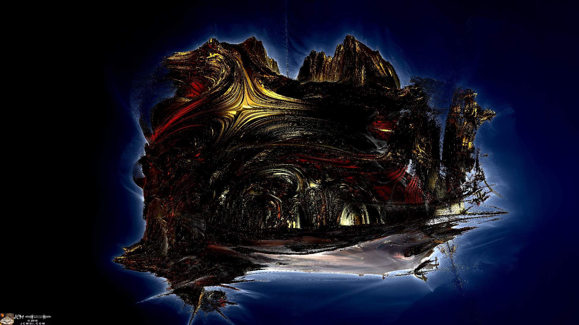 Backlit Object Aurora fractal animation still frame made in Mandelbulb 3D JCMDI.COM